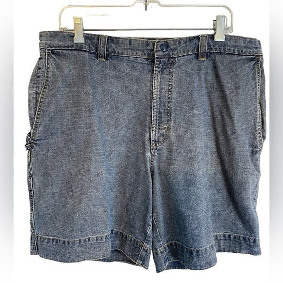 Columbia  Cargo Shorts Medium Wash Hiking Denim Mens 38 - Picture 1 of 15